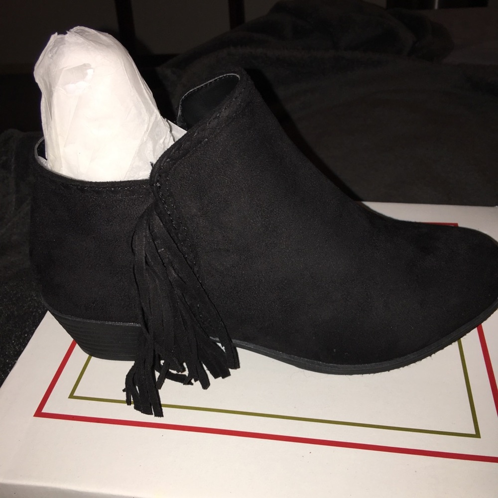 Black suede booties